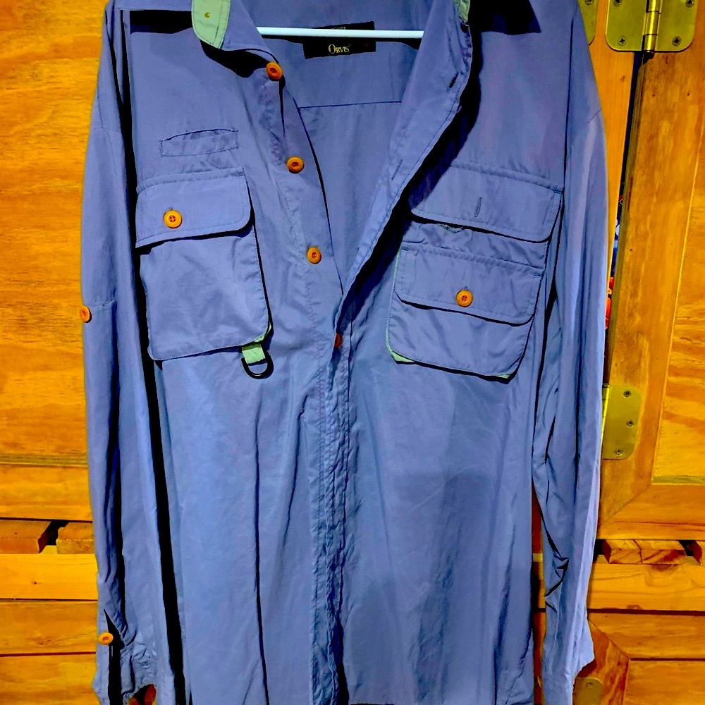 Orvis fly fishing shirt, blue
